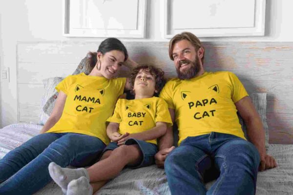 Cat Family Printed T-Shirt