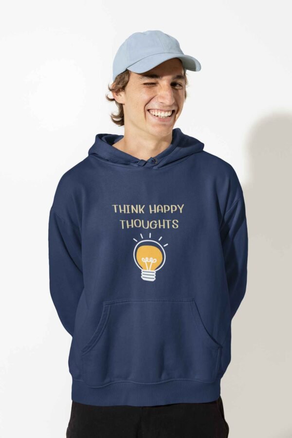 Think Positive Men Printed Hoodie