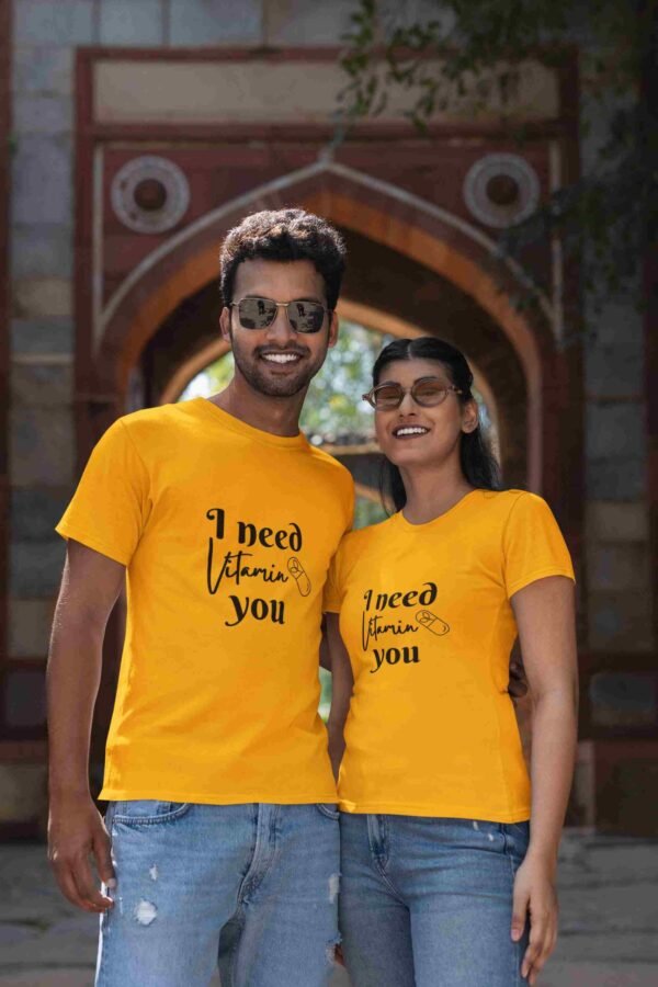 Vitamin You Couple Printed T-Shirt