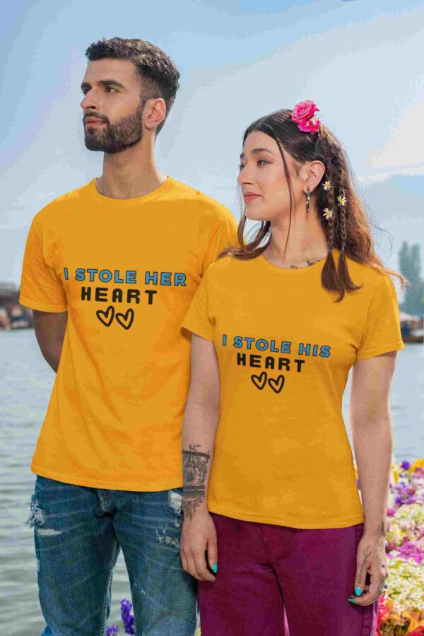 Her Heart Couple Printed T-Shirt