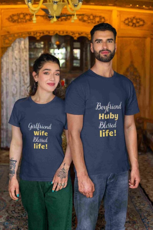 Girlfriend Wife Couple Printed T-Shirt