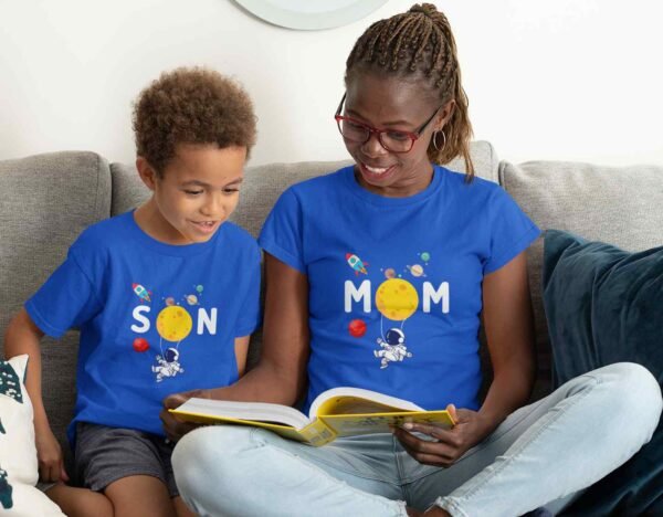 Mom Son Family Printed T-Shirt