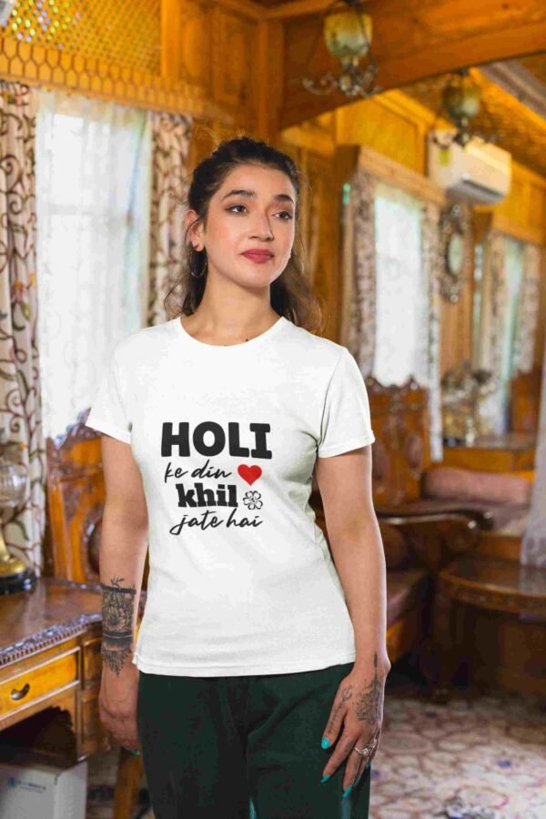 Holi Ke Din Women Printed T-shirt